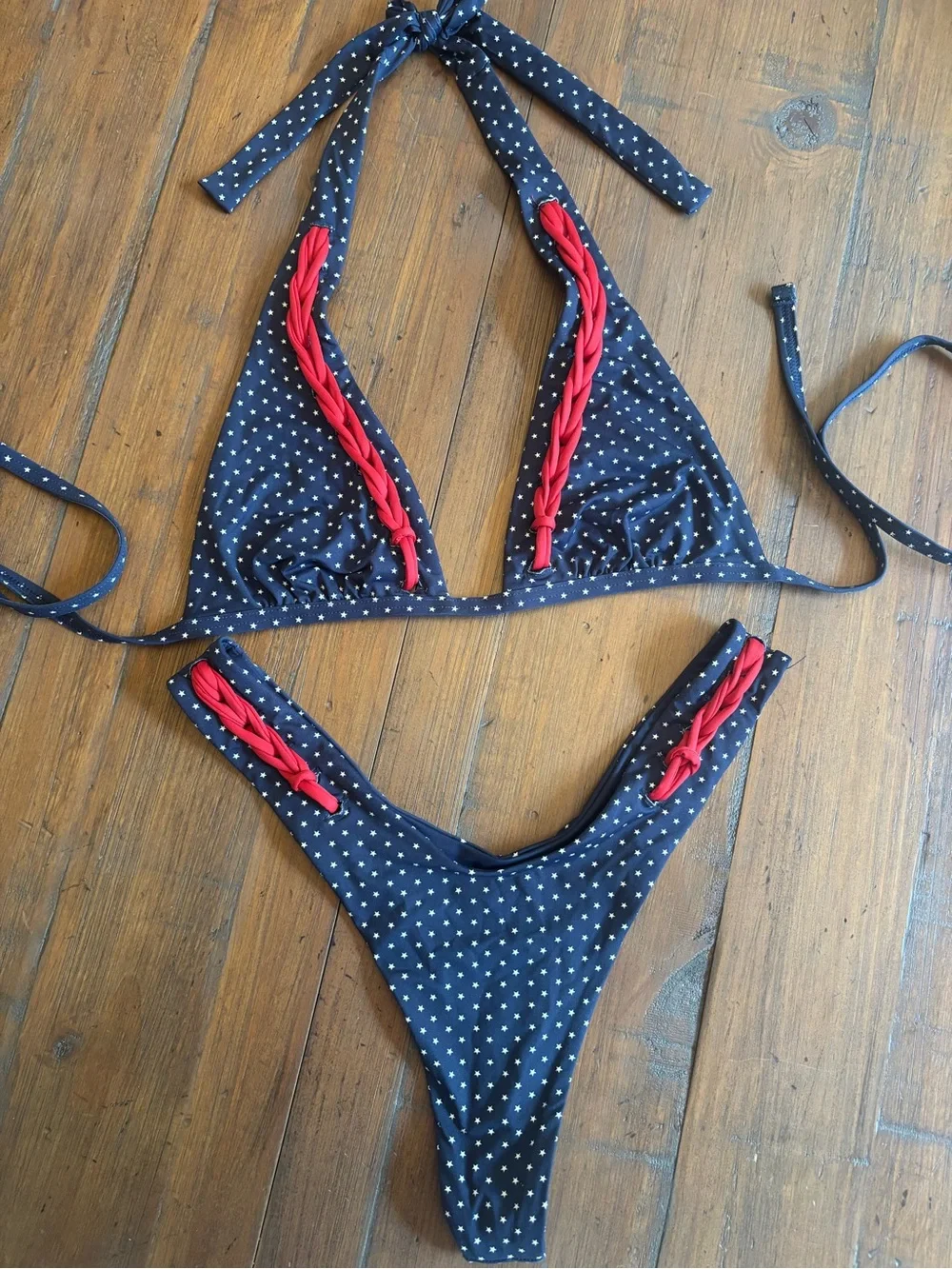 NWOT Frankie’s bikinis shooting stars bikini set